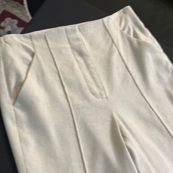 Veronica Beard Elegant Cream Linen Pants Size 6 - Picture 4 of 10